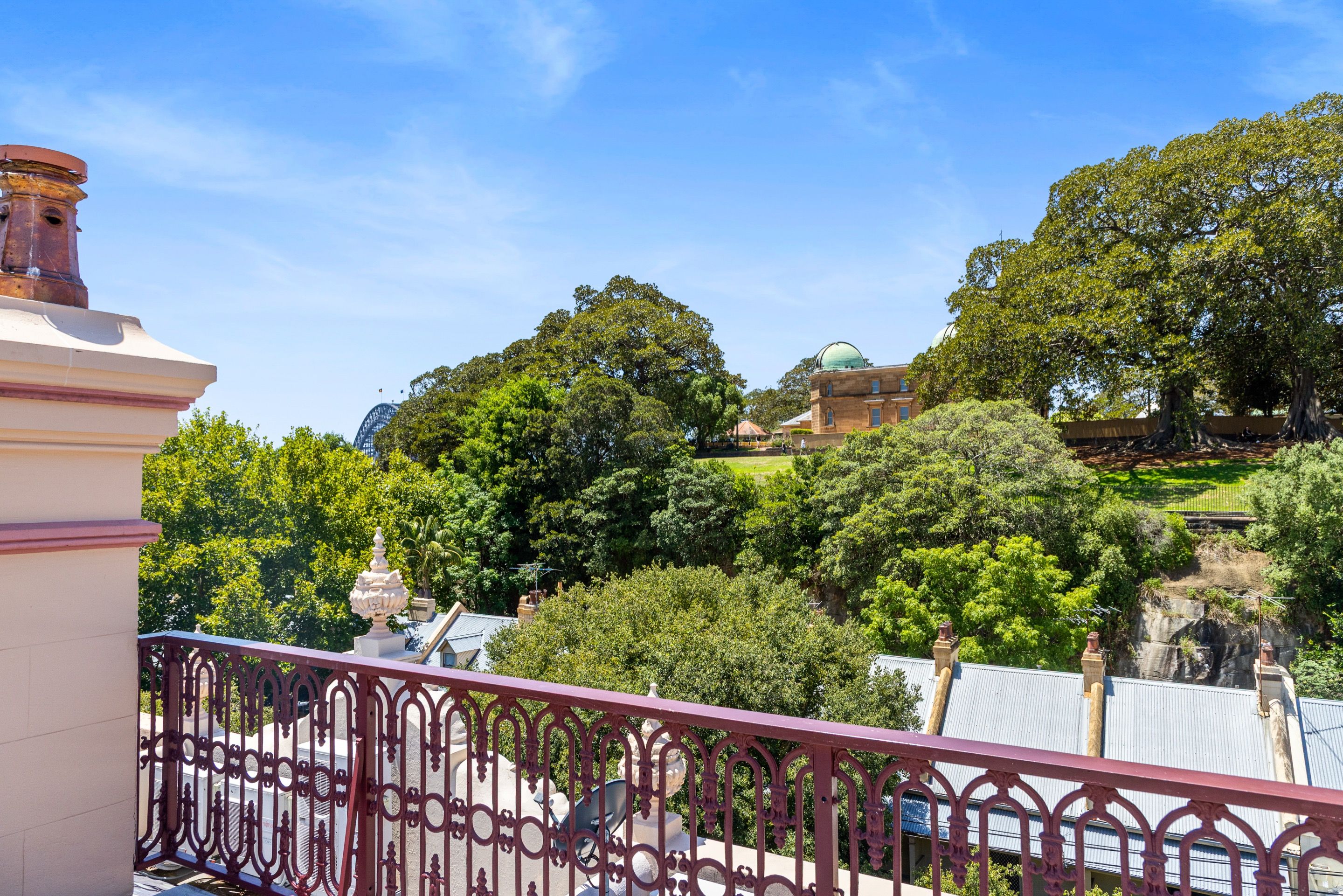 Observatory Hill parkland views from 79 Kent Street rooftop